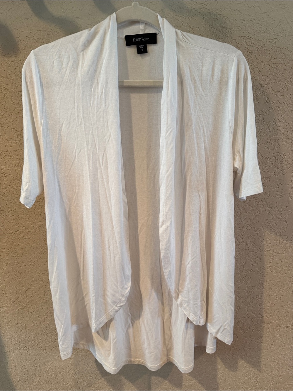 Karen Kane White Open Draped Cardigan